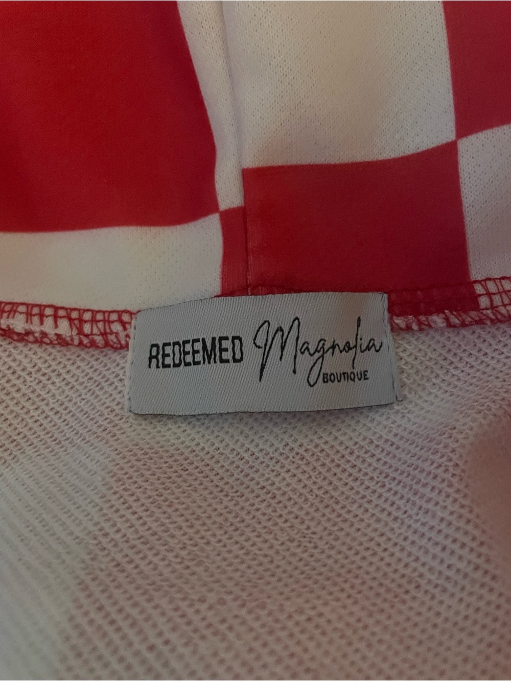 Magnolia Red & White Check Pullover Hoodie - Picture 2 of 2